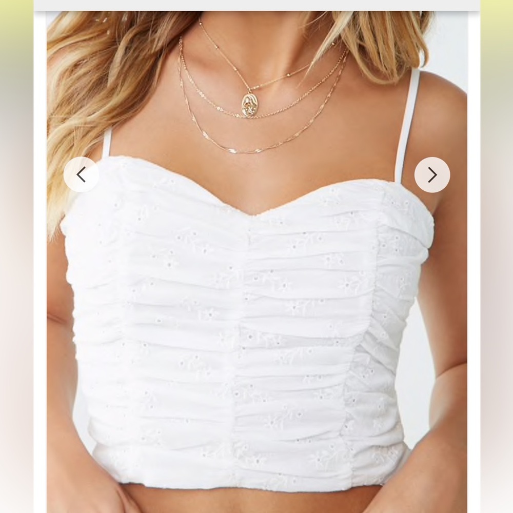 NWOT White Ruched Women's Crop Top M